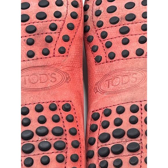 Tod's Gommino Orange Nubuck Leather Bow Detail Loafers Driving Shoe Sz 34/3 - Picture 10 of 14